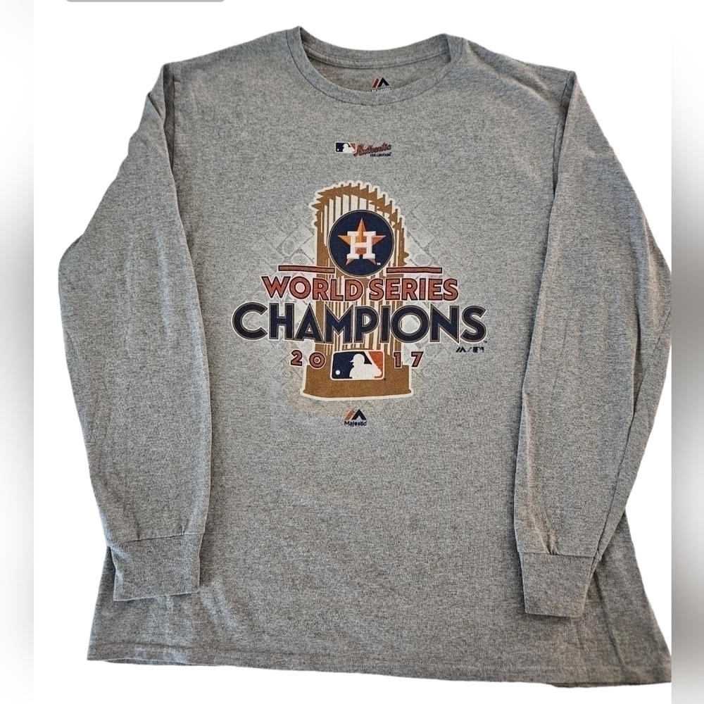 HOUSTON ASTROS 2017 WORLD SERIES T SZ L GRAY